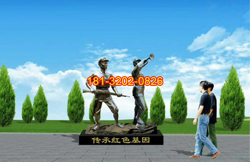 紅色主題八路軍銅雕
