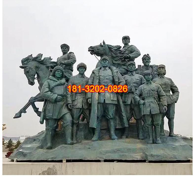 景區(qū)黨建人物青銅八路軍雕塑